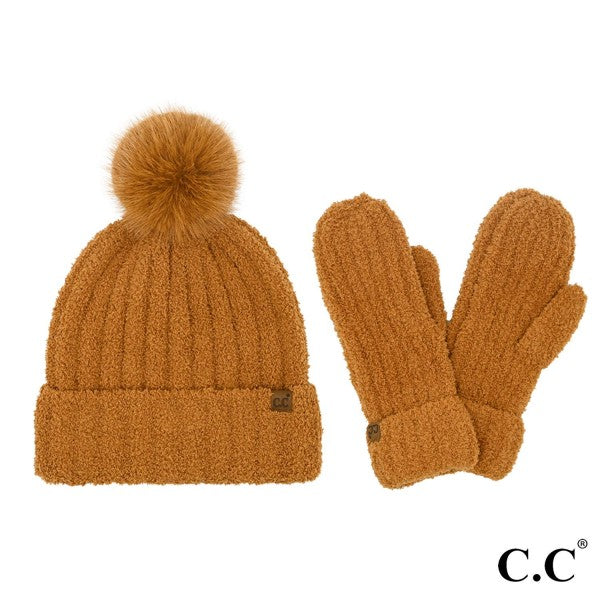 Yarn Hat and Mitten Set