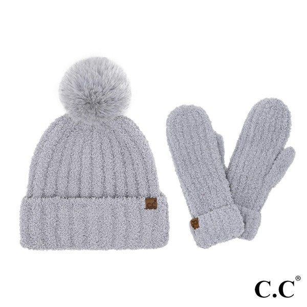 Yarn Hat and Mitten Set