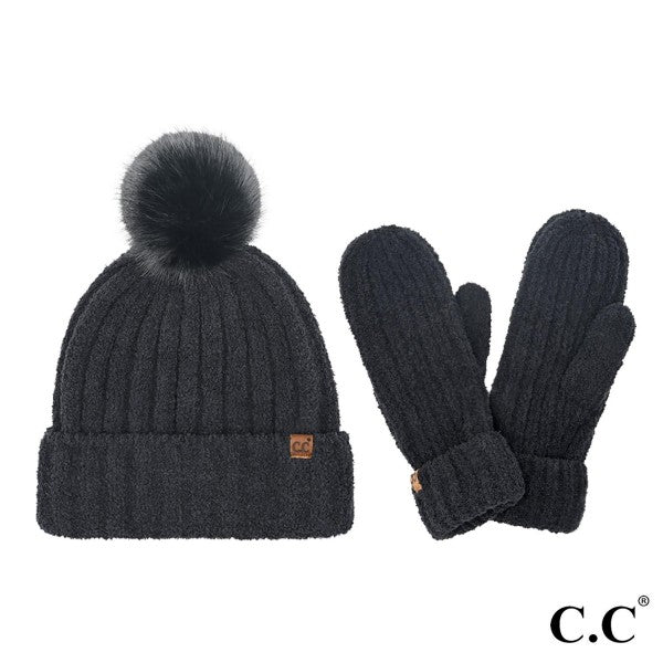 Yarn Hat and Mitten Set
