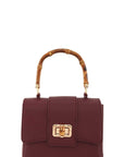 Vintage Style Crossbody Bag with Bamboo Handle