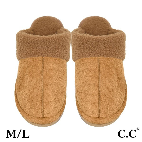 Faux Suede Sherpa Slippers