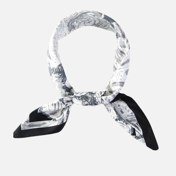 Abstract Floral Print Bandana Scarf