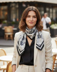 Abstract Floral Print Bandana Scarf