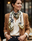Abstract Floral Print Bandana Scarf