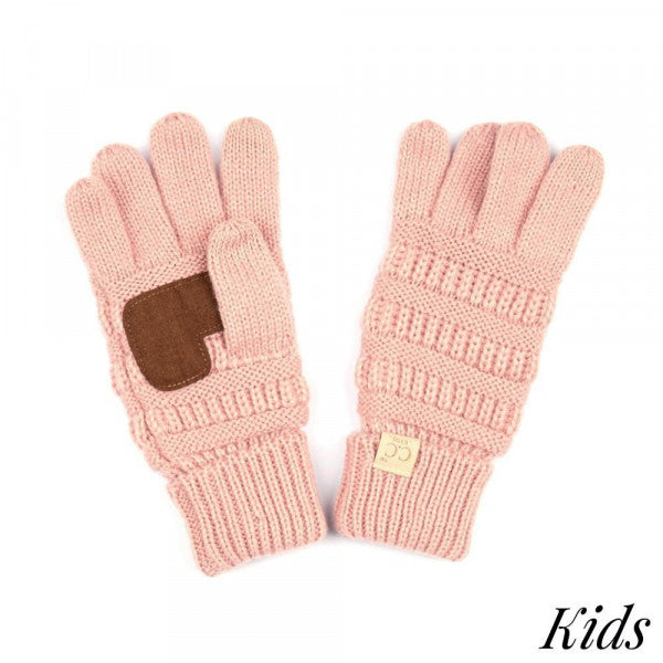 Kids Ribbed Knit Gloves