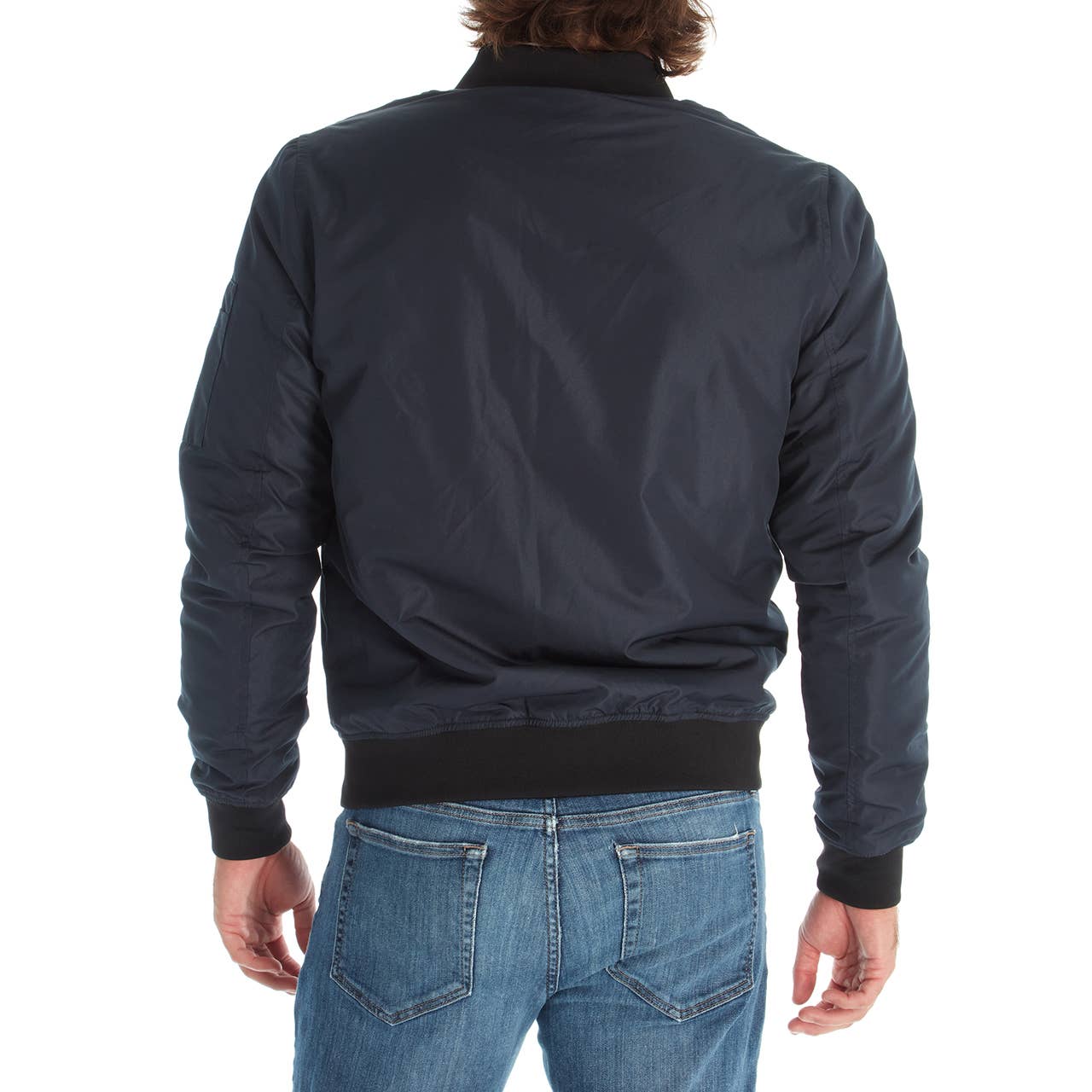 Lewis Sherpa Lined Bomber Jacket  - Navy