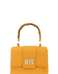 Vintage Style Crossbody Bag with Bamboo Handle