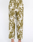 Made in USA Linen Tropical Print Pants with Pockets