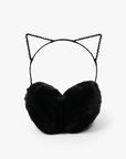 Faux Fur Ear Muffs with Pearl Trimmed Cat Ears