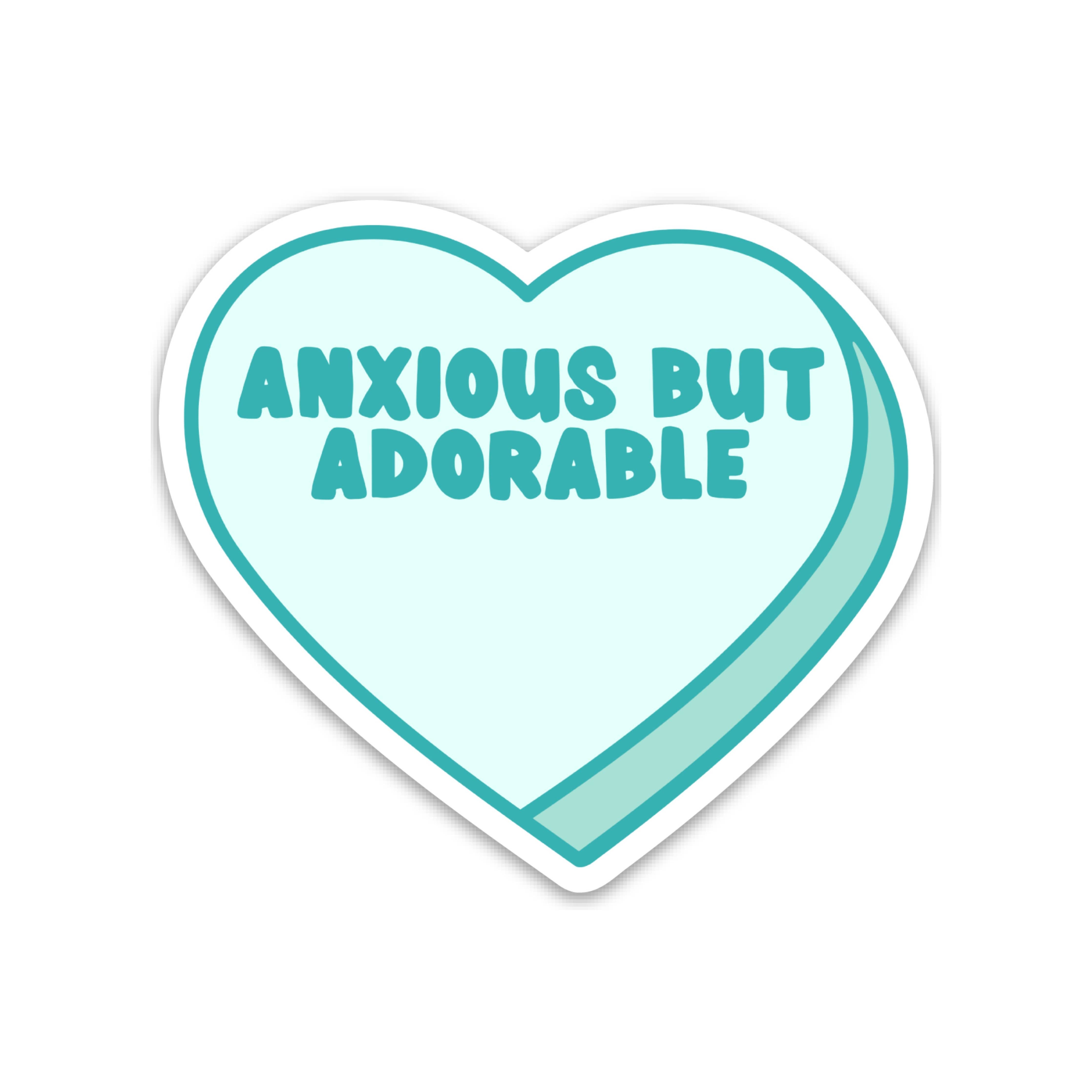 Funny Anxiety Sticker Heart Vinyl Sticker Mental Health Gift