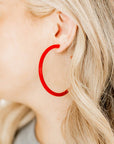 Holly Mega Hoop Earrings - True Red