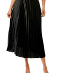 Velour Pleated Midi Skirt