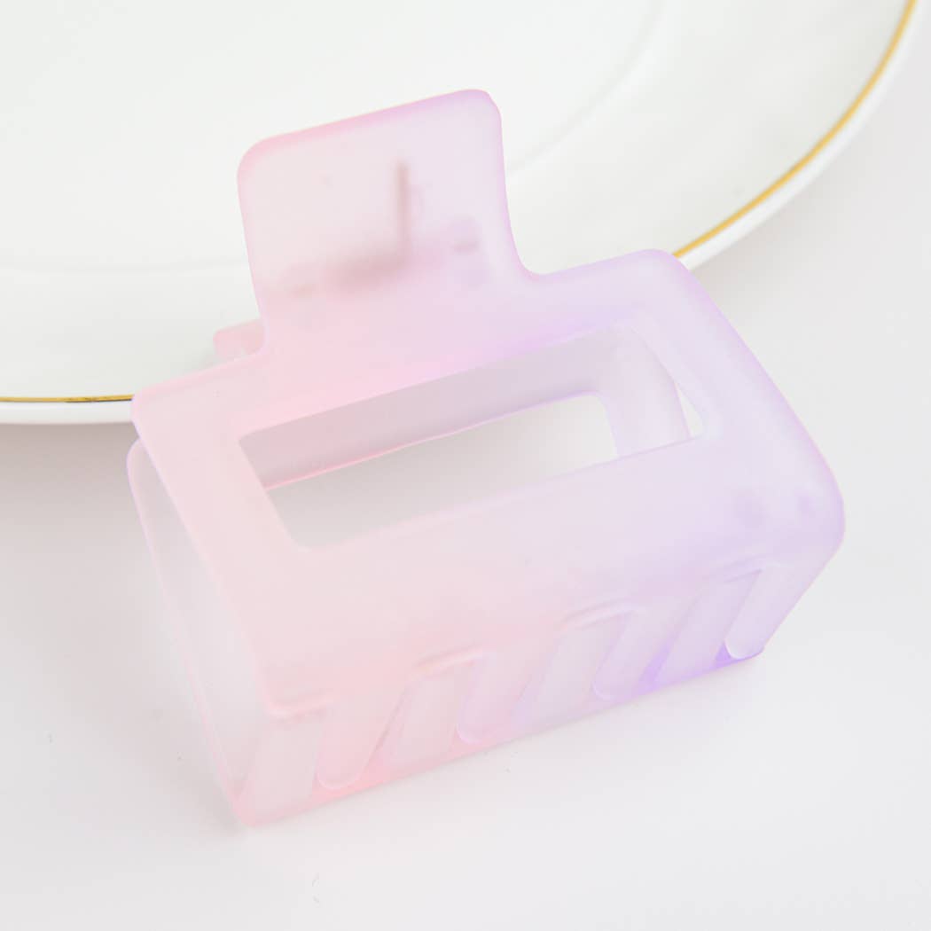French Matte Gradient Square Medium Hair Claw Clips
