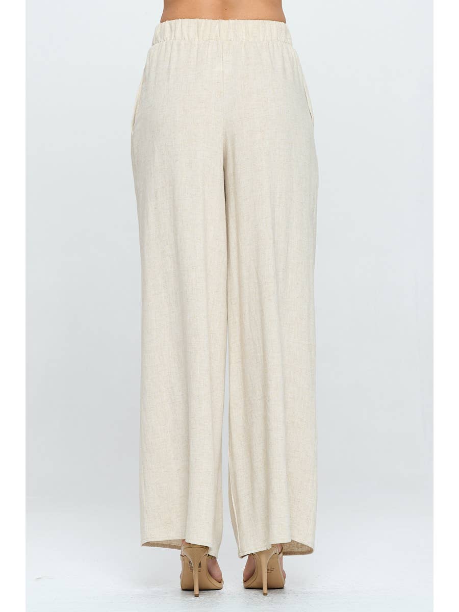 Linen Wide Leg Pants with Pockets