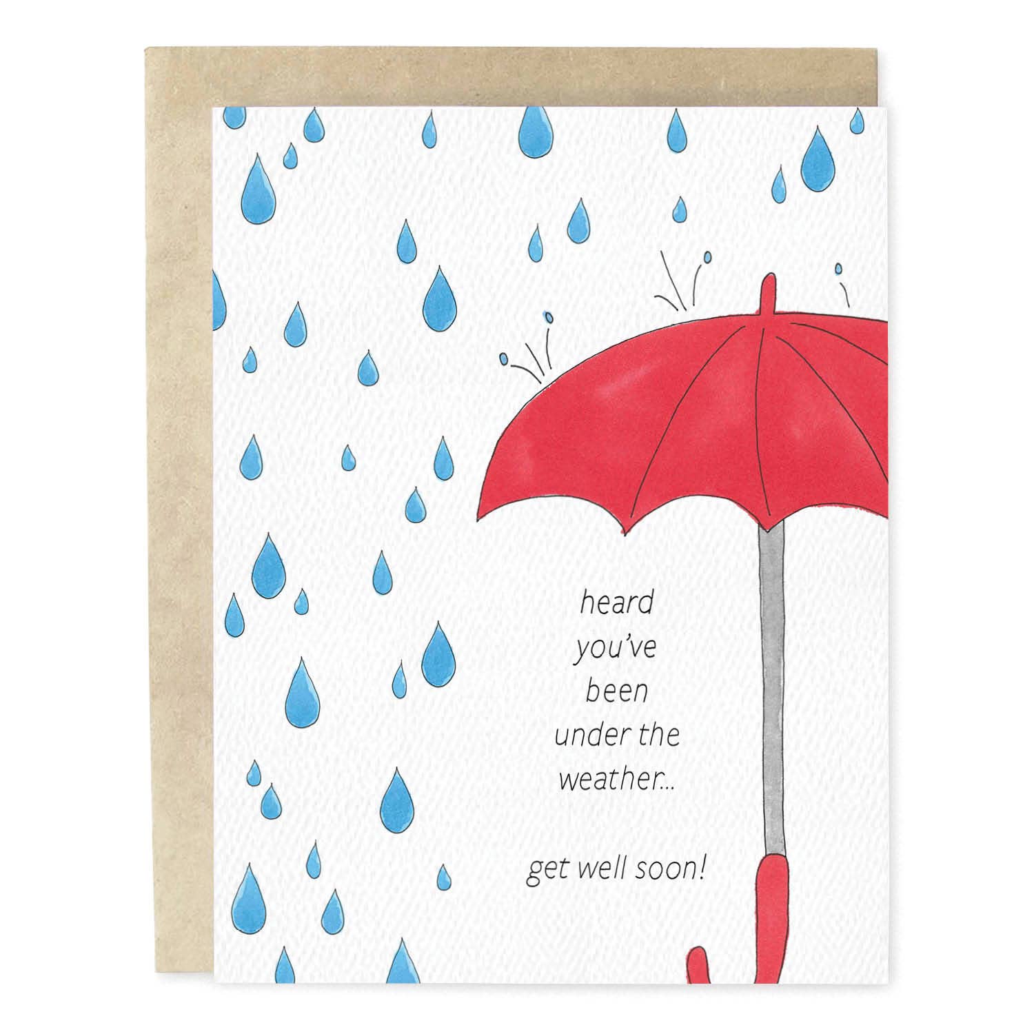Under The Weather Umbrella Get Well Greeting Card