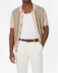 Men's Textured Stripe Polo Shirt