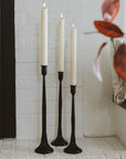 Cast Iron Taper Candle Holders, Set of 3 - Home Decor