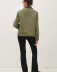 Barn Jacket with Faux Leather Collar