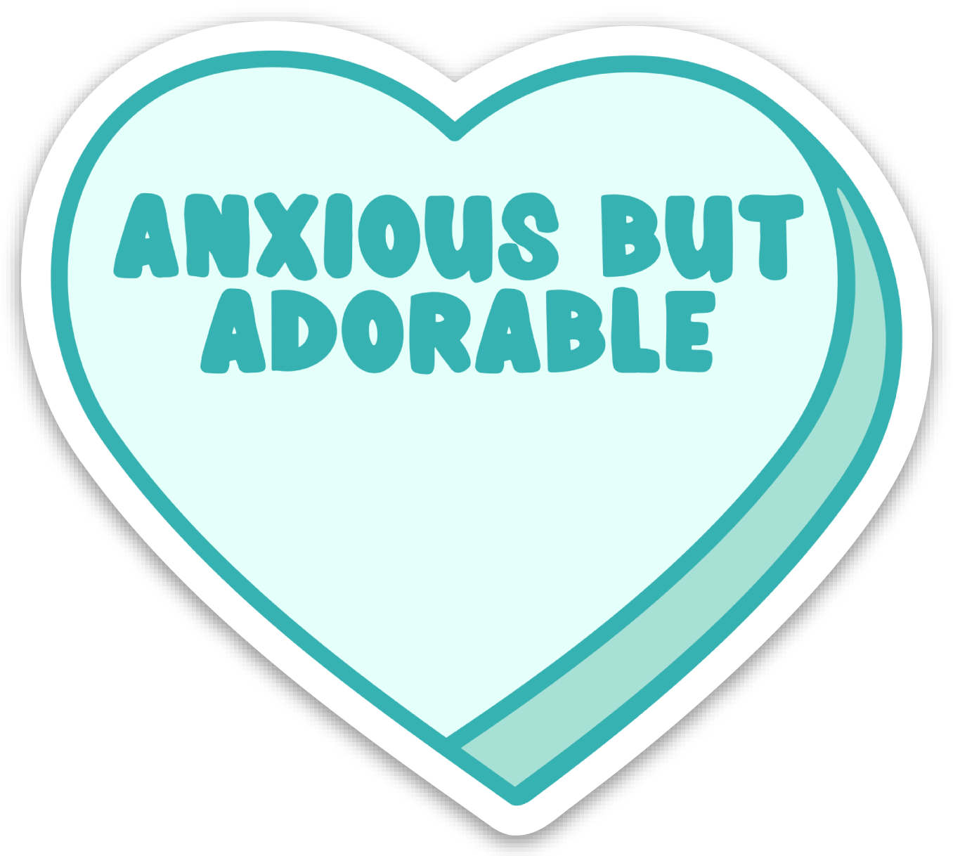 Funny Anxiety Sticker Heart Vinyl Sticker Mental Health Gift