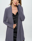 Made in USA Brushed Knit Draped Cardigan with Cashmere Feel
