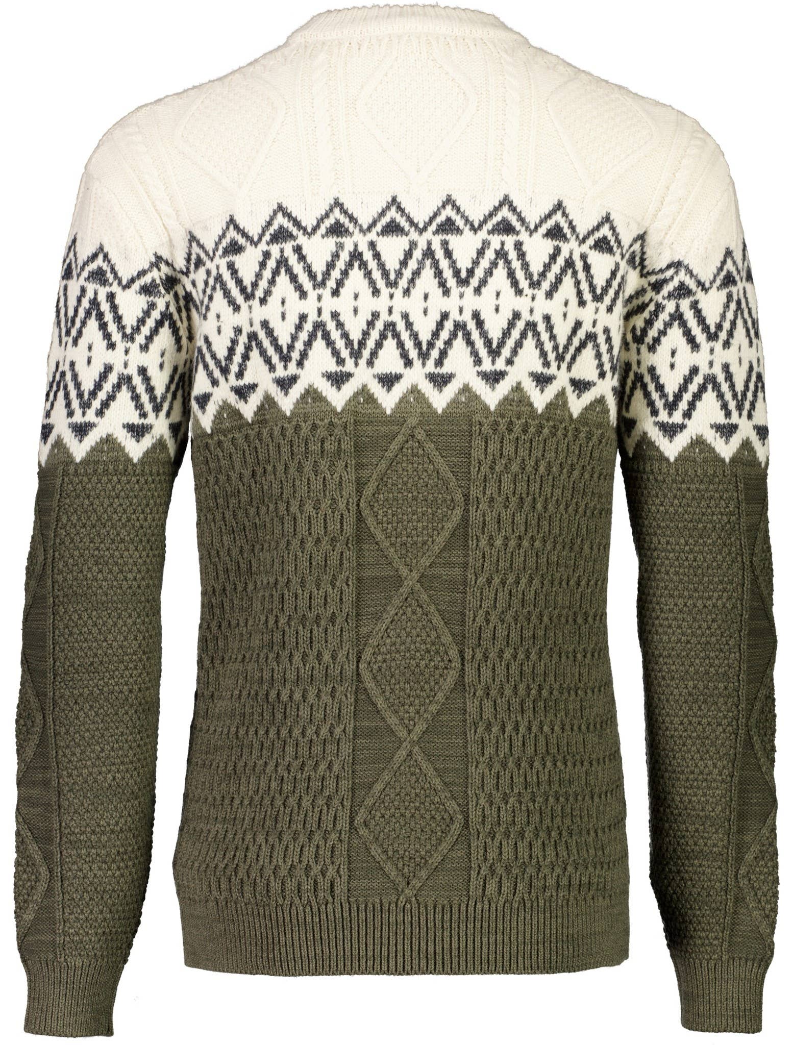 Cable Sweater with two color yolk