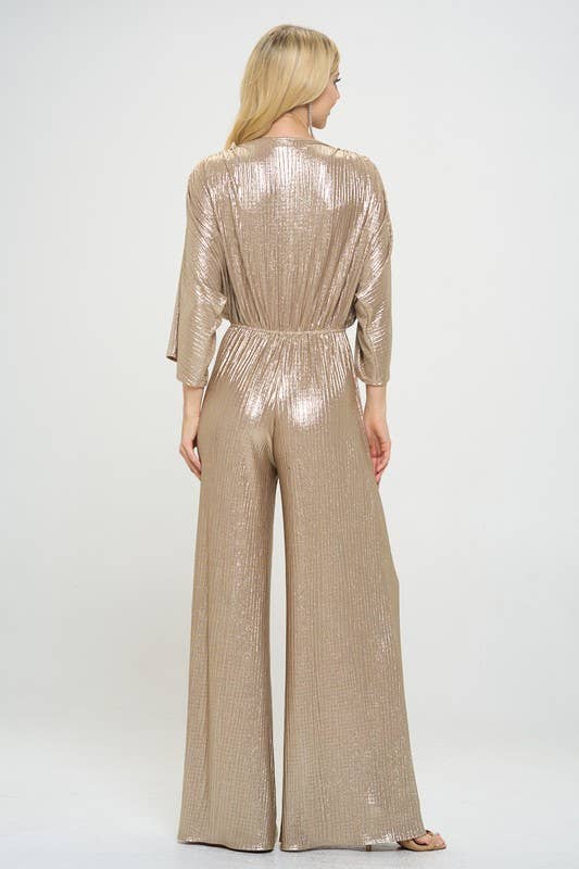 Made in USA Kimono Sleeve Wide Leg Jumpsuit