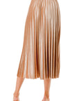 Velour Pleated Midi Skirt