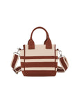 Color block striped tote crossbody