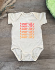 South Orange Ombre - Natural Baby Onesie
