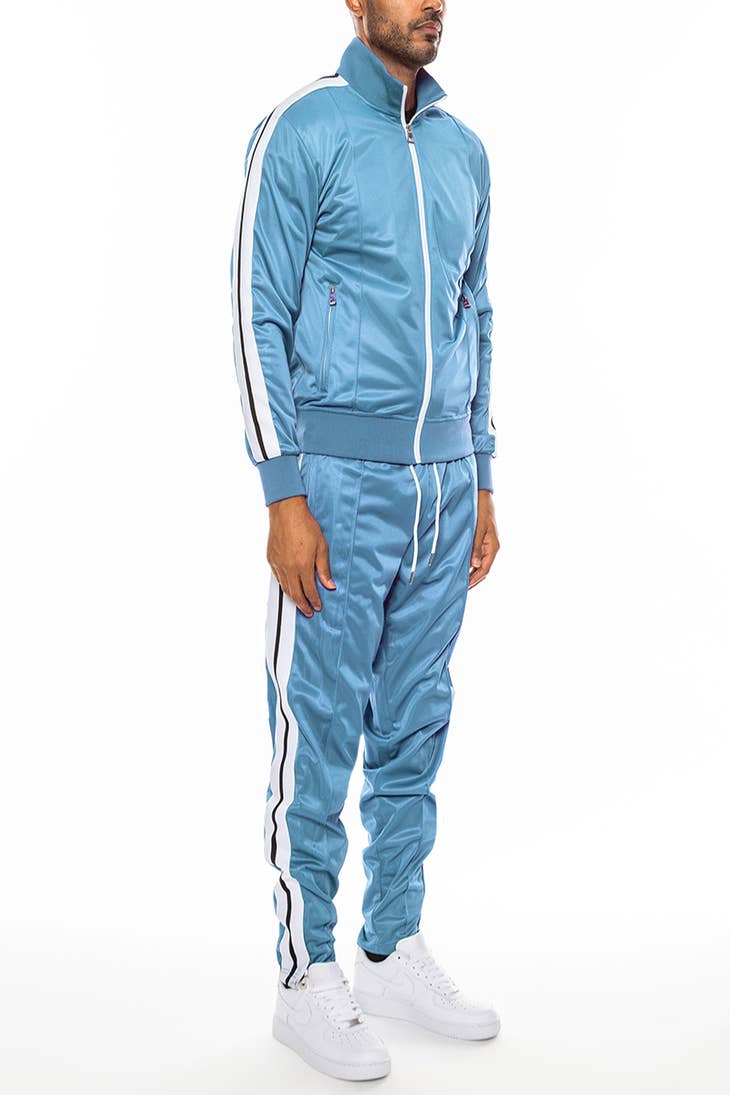 Striped Tape Full Zip Track Suit - Each Piece Separate