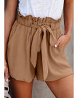 Drawstring waist casual women shorts