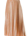 Velour Pleated Midi Skirt