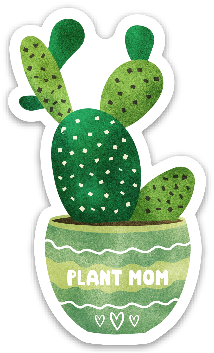 Plant Mom Sticker Plant Lover Stickers Cactus Vinyl Sticker