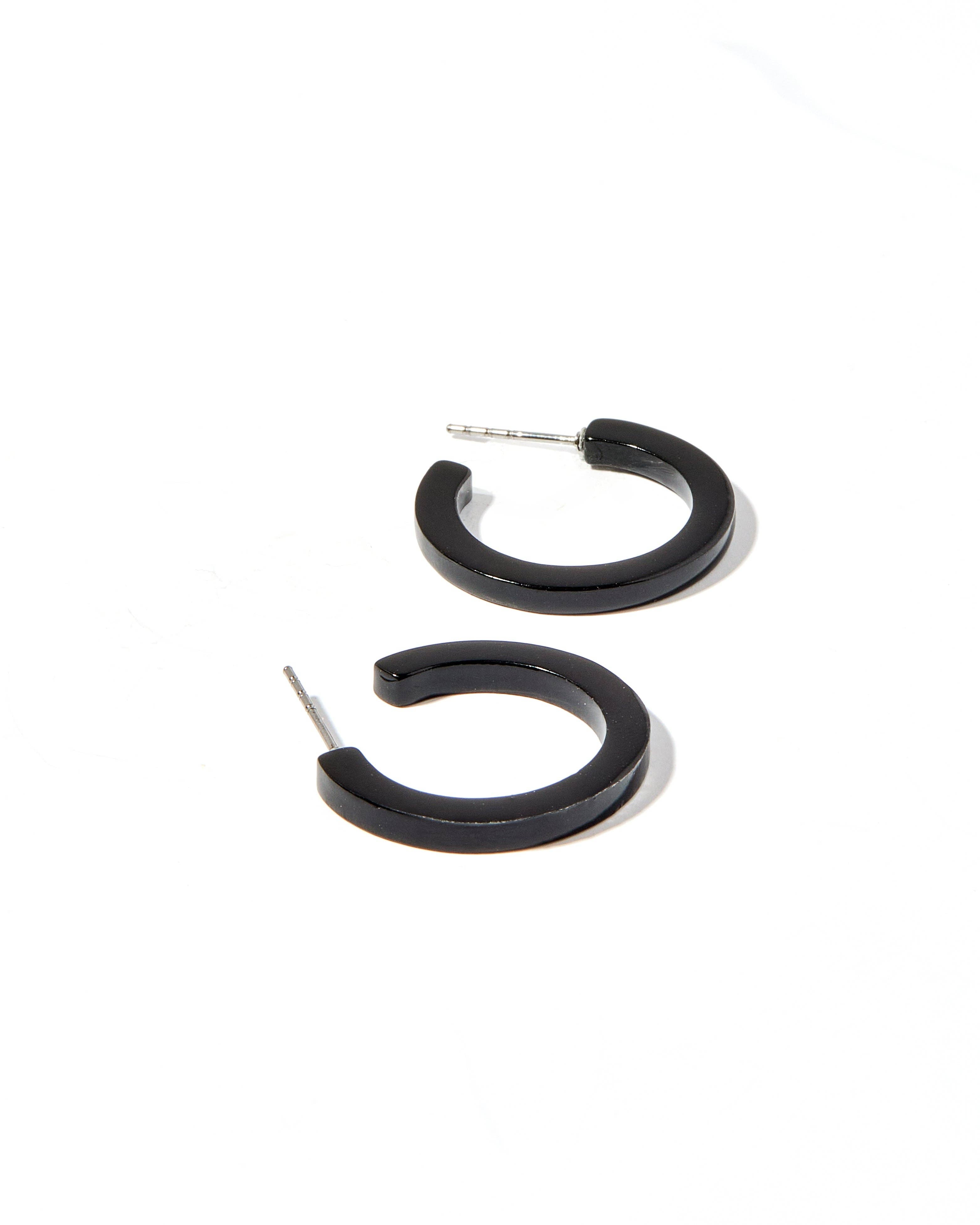 Holly Mini Hoop Earrings - True Black