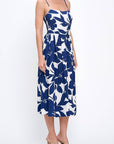 Made in USA Floral Print Midi Sleeveless Dress with Pockets
