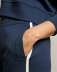 Mikos Wideleg Pant with Stripe