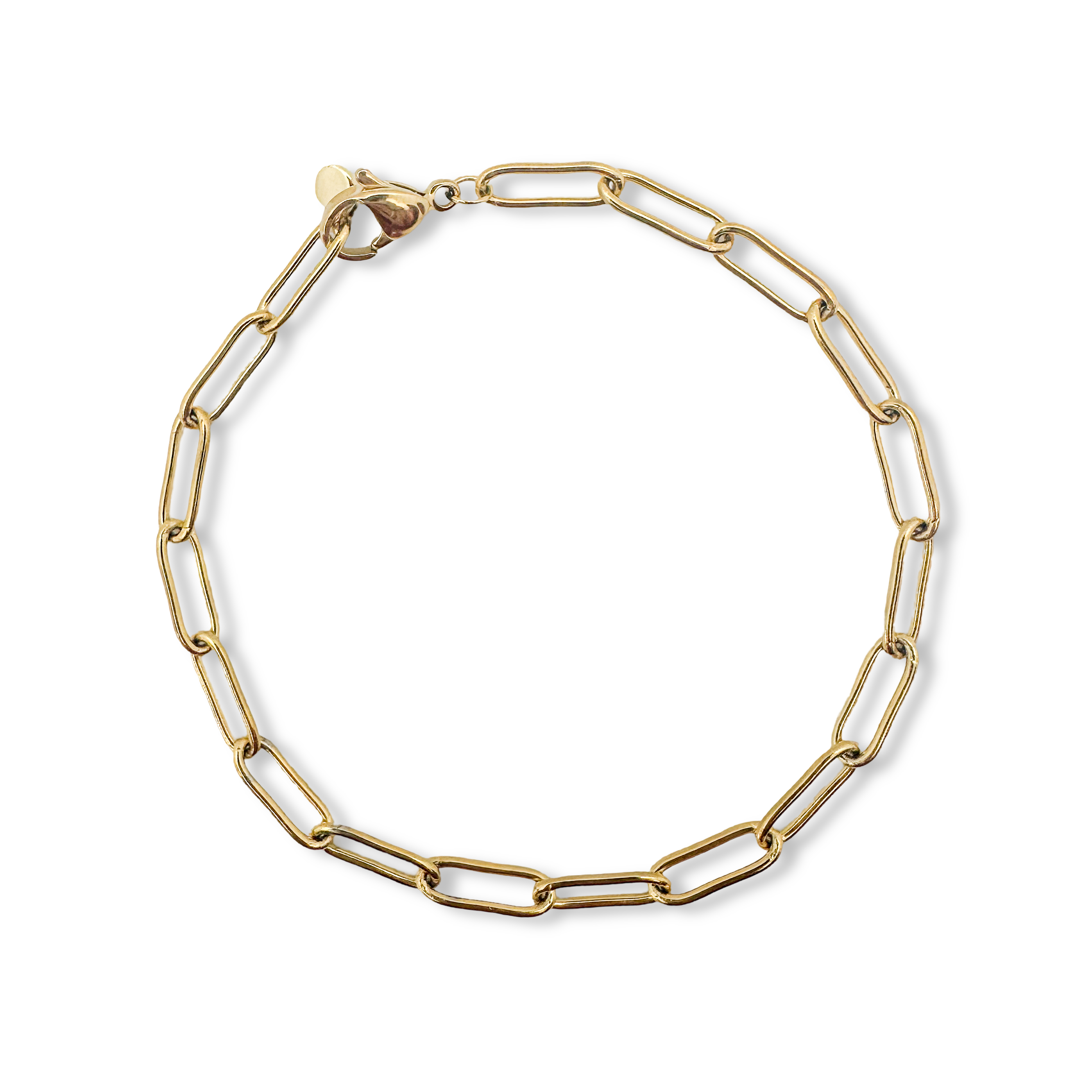 Paperclip Gold Bracelet Chain