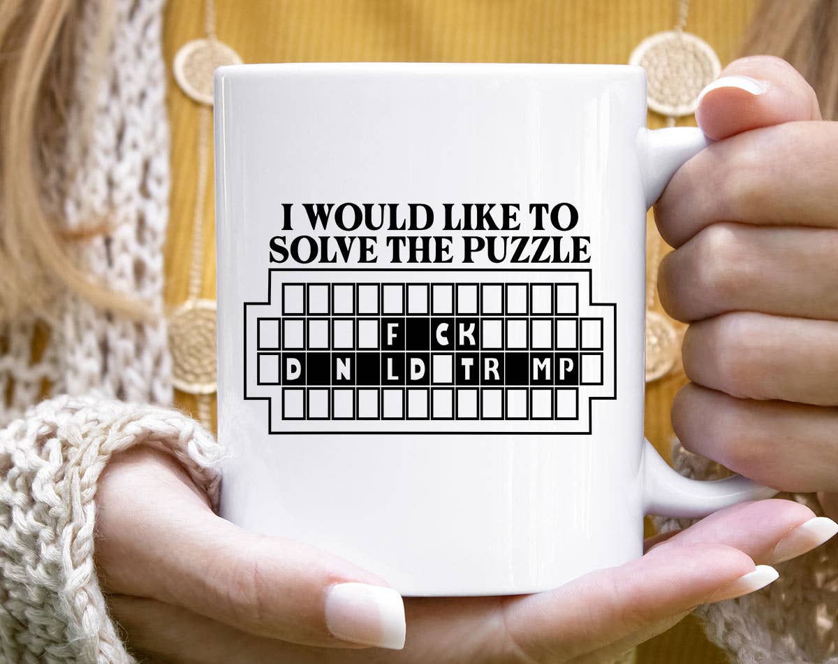 Solve The Puzzle F*ck Trump - Funny Anti-Trump Coffee Mug