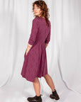 Callie Long Sleeve Wrap Dress - Diamond Vine Dark Purple