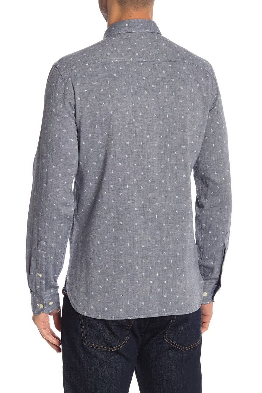Button Down Shirt with Mélange print