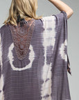 Tie Dye with Crochet Accent Kimono