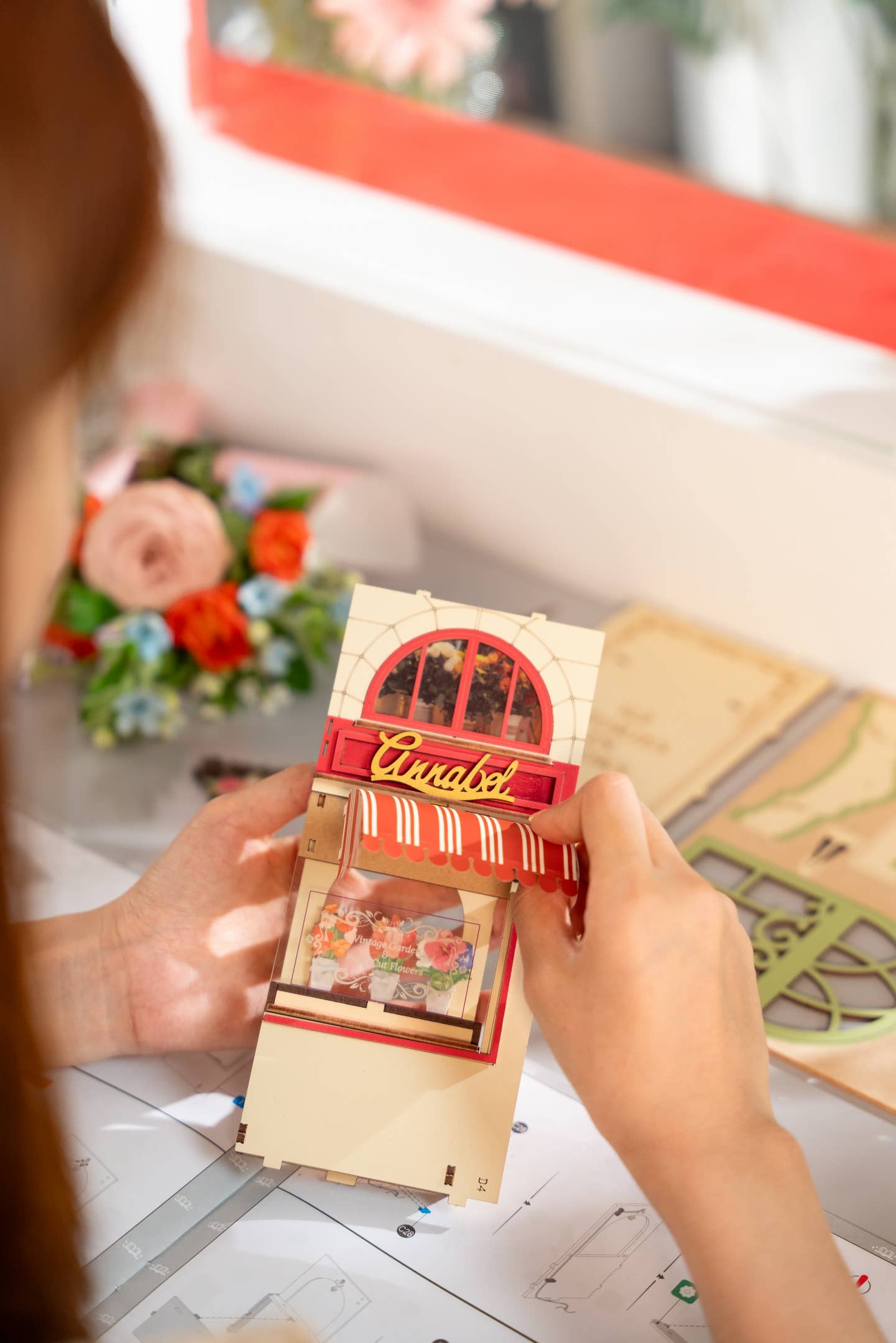 DIY Book Nook Kit: Floral Corner with Dust Cover