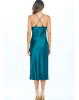 Satin Bias Slip Dress with Slit