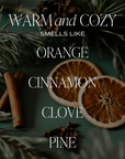 Warm and Cozy 9 oz Soy Candle - Christmas Home Decor & Gifts
