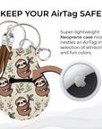 Neoprene AirTag Compatible Case Keychain – Sloth
