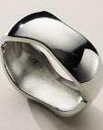 Wide Wavy Silver Cuff Bracelet