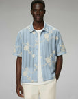 Crochet/Textured Short Sleeve Men's Shirt