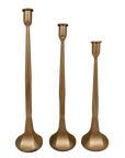 *NEW* Gold Cast Iron Taper Candle Holders, Set of 3