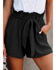 Drawstring waist casual women shorts