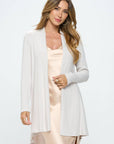 Made in USA Brushed Knit Draped Cardigan with Cashmere Feel